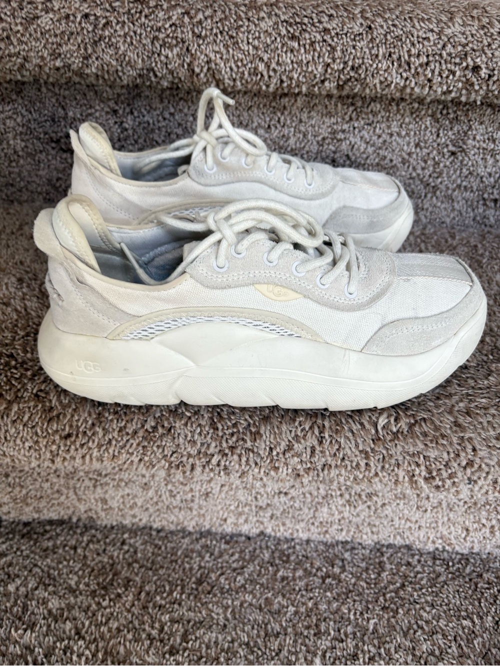 UGG Off-White Chunky Lace-Up Sneakers